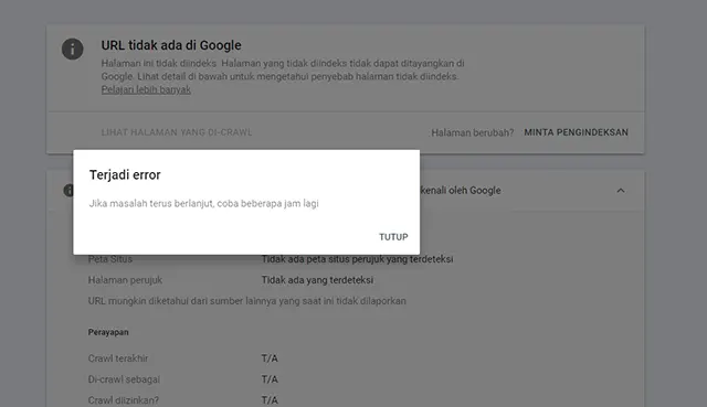 error google check peforma